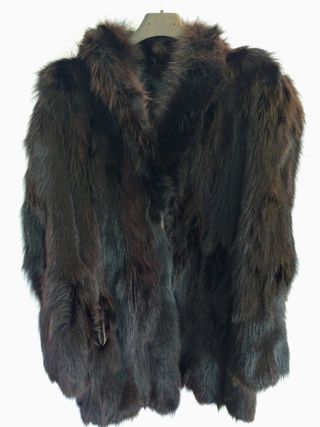 Chaquetón Piel patas zorro teñido vintage