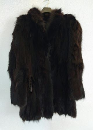 Chaquetón Piel patas zorro teñido vintage