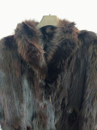 Chaquetón Piel patas zorro teñido vintage