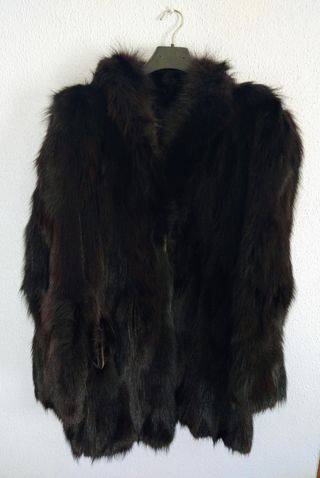 Chaquetón Piel patas zorro teñido vintage
