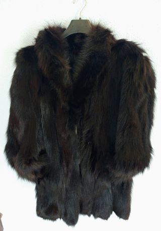 Chaquetón Piel patas zorro teñido vintage