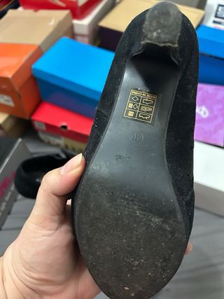 Botines tacon ante negro nº40