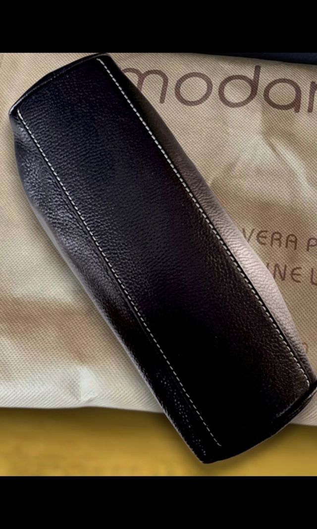 Borsa in vera pelle nuova con cartellino