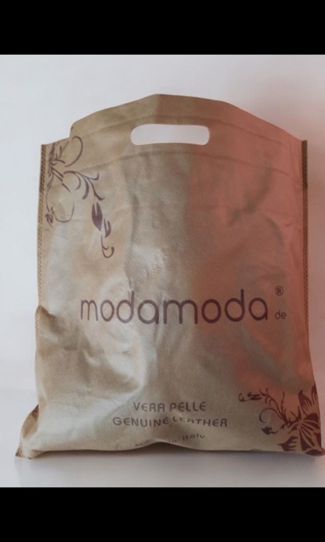 Borsa in vera pelle nuova con cartellino