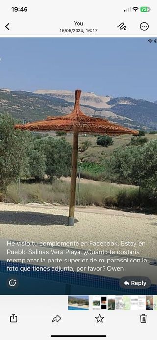 Sombrillas de carri verzo mimbre