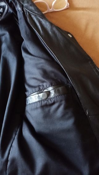 Dos cazadora de piel biker cruzada hombre