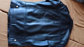 Dos cazadora de piel biker cruzada hombre
