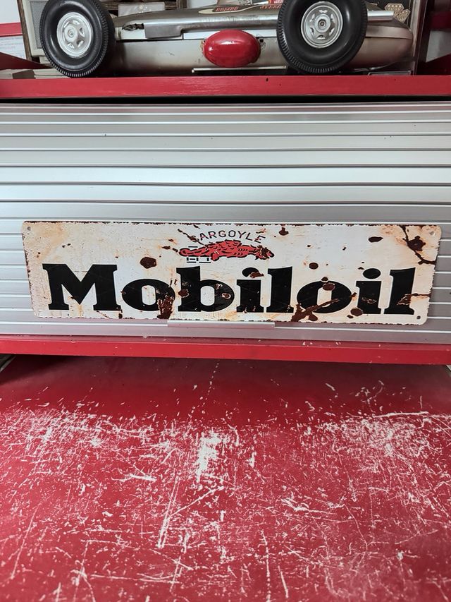 Cartel Metalico Mobiloil Gargoyle de 40x10
