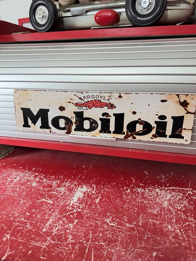 Cartel Metalico Mobiloil Gargoyle de 40x10