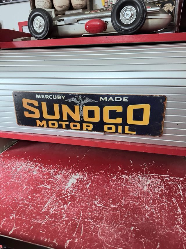 Cartel metalico Sunoco Motor Oil de 40x10