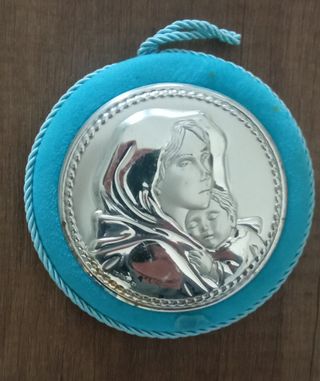 Madonna con bambino in argento