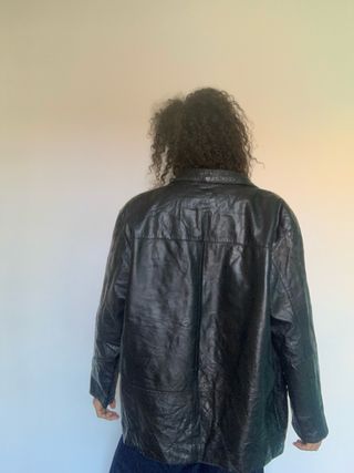 Cazadora piel negra XXL