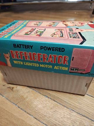 Refrigerador frigorífico hojalata vintage años 60