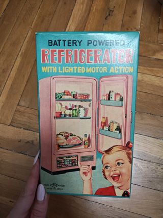 Refrigerador frigorífico hojalata vintage años 60