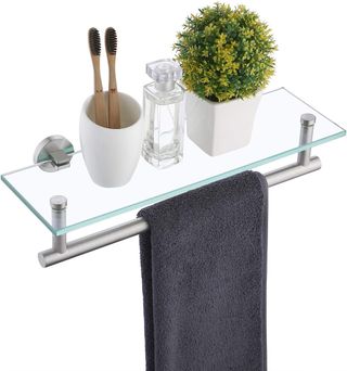Estante Baño Cristal Templado con Toallero