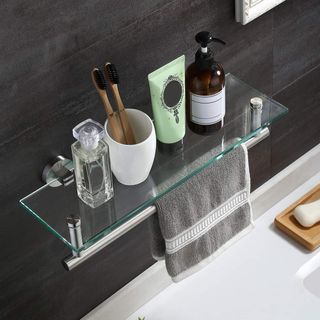 Estante Baño Cristal Templado con Toallero