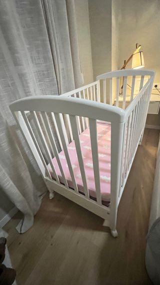 Cuna bebe madera blanca 