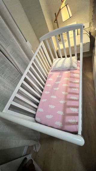 Cuna bebe madera blanca 