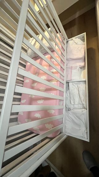 Cuna bebe madera blanca 