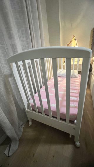 Cuna bebe madera blanca 
