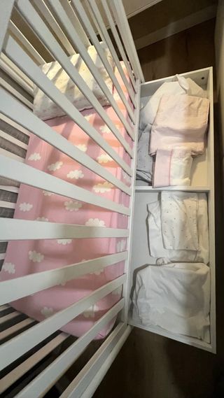 Cuna bebe madera blanca 