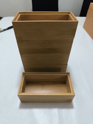 5 Cajitas madera apilables