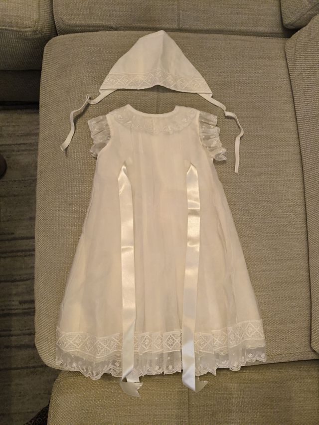 Vestido y chaqueta bautizo
