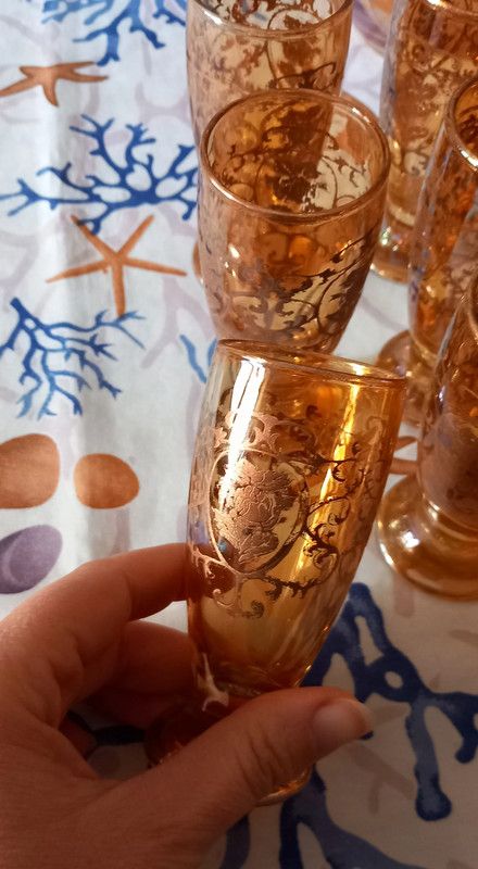 ULTIMO PREZZO Vetro artistico ambra e oro