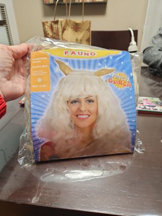 Peluca disfraz rubia fauno