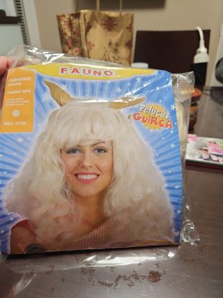 Peluca disfraz rubia fauno