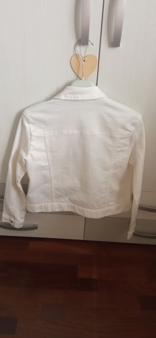Giubbino jeans Benetton bianco XL