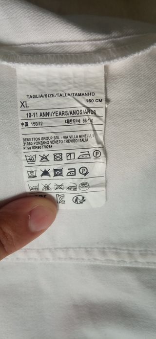 Giubbino jeans Benetton bianco XL