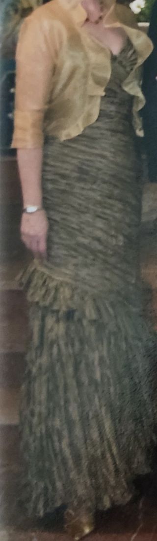 VESTIDO LARGO DE UN DIA PUESTO.