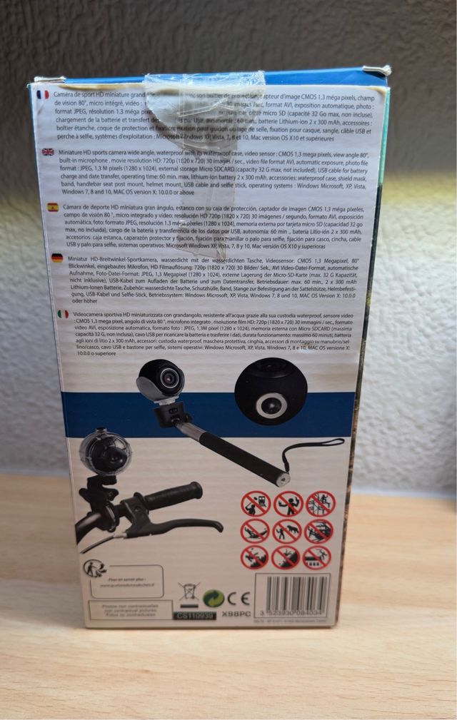 Cámara deportiva HD Clip Sonic sumergible