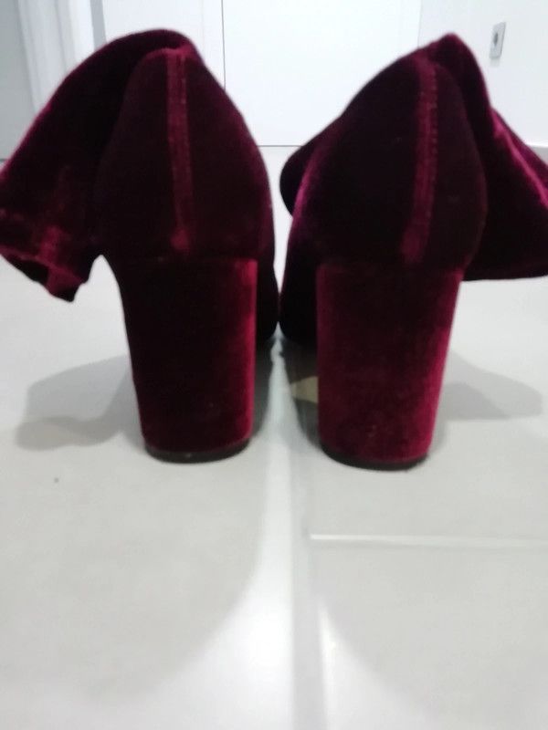 botines terciopelo burdeos talla 38