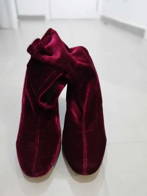 botines terciopelo burdeos talla 38