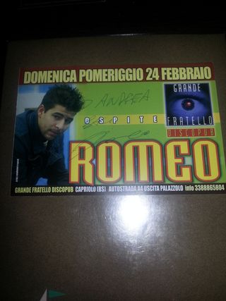 Volantino&Autografo Ex Concorrente Grande Fratello