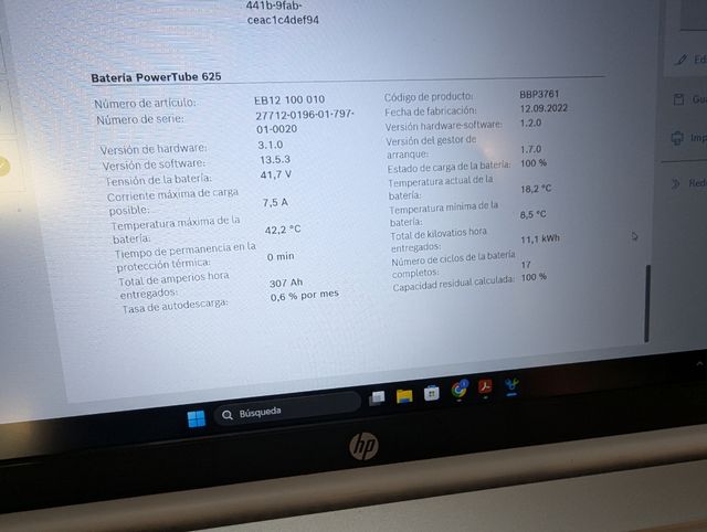 Batería Bosch powertube 625wh