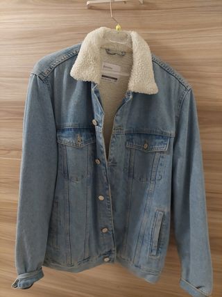Chaqueta borrego tejana clara