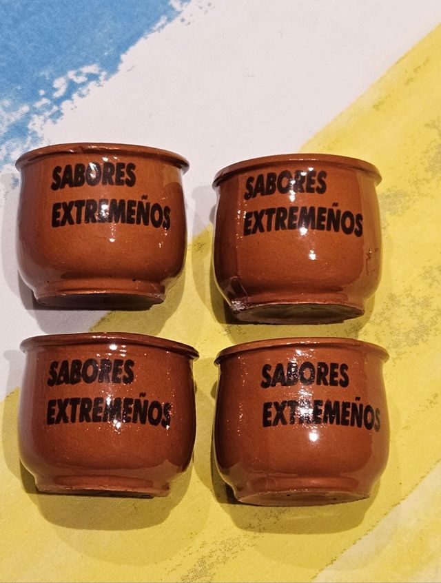 4 vasos chupitos de barro