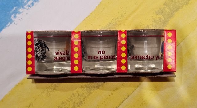 3 vasos chupitos cristal