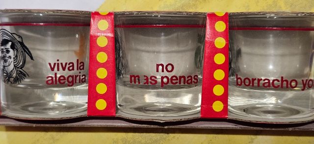 3 vasos chupitos cristal