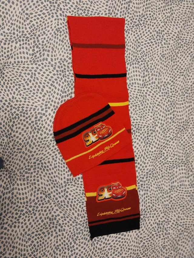 Gorro y bufanda rayo Mc Queen