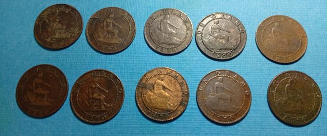 Lotto 10 monete da 1 centesimo 1870