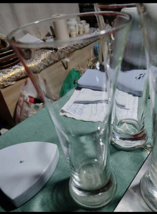 6 vasos cerveza acampanados años 90