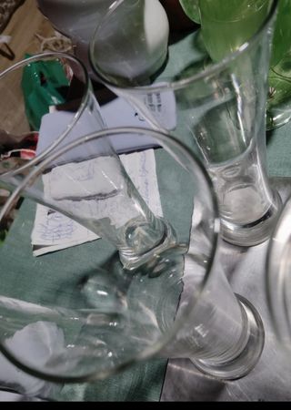 6 vasos cerveza acampanados años 90