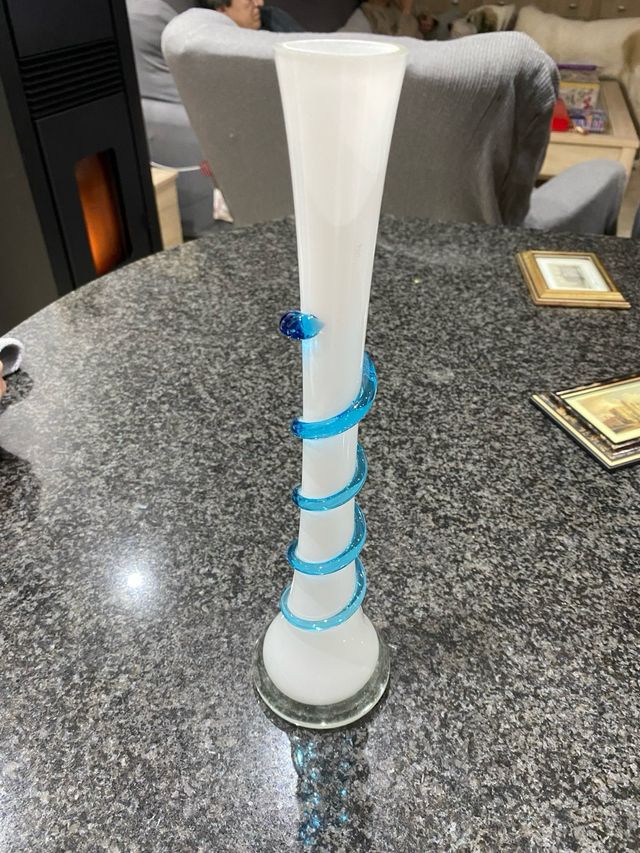 florero de cristal soplado