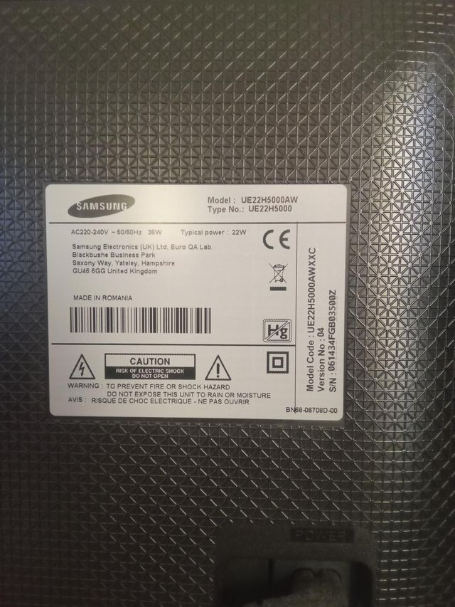 TV/TELEVISION Samsung UE22H5000AW (22 pulgadas)