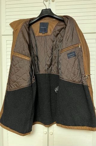 Chaqueta cuero marron hombre TM