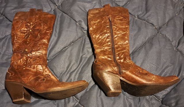 Stivali camperos in vera pelle marroni donna 36